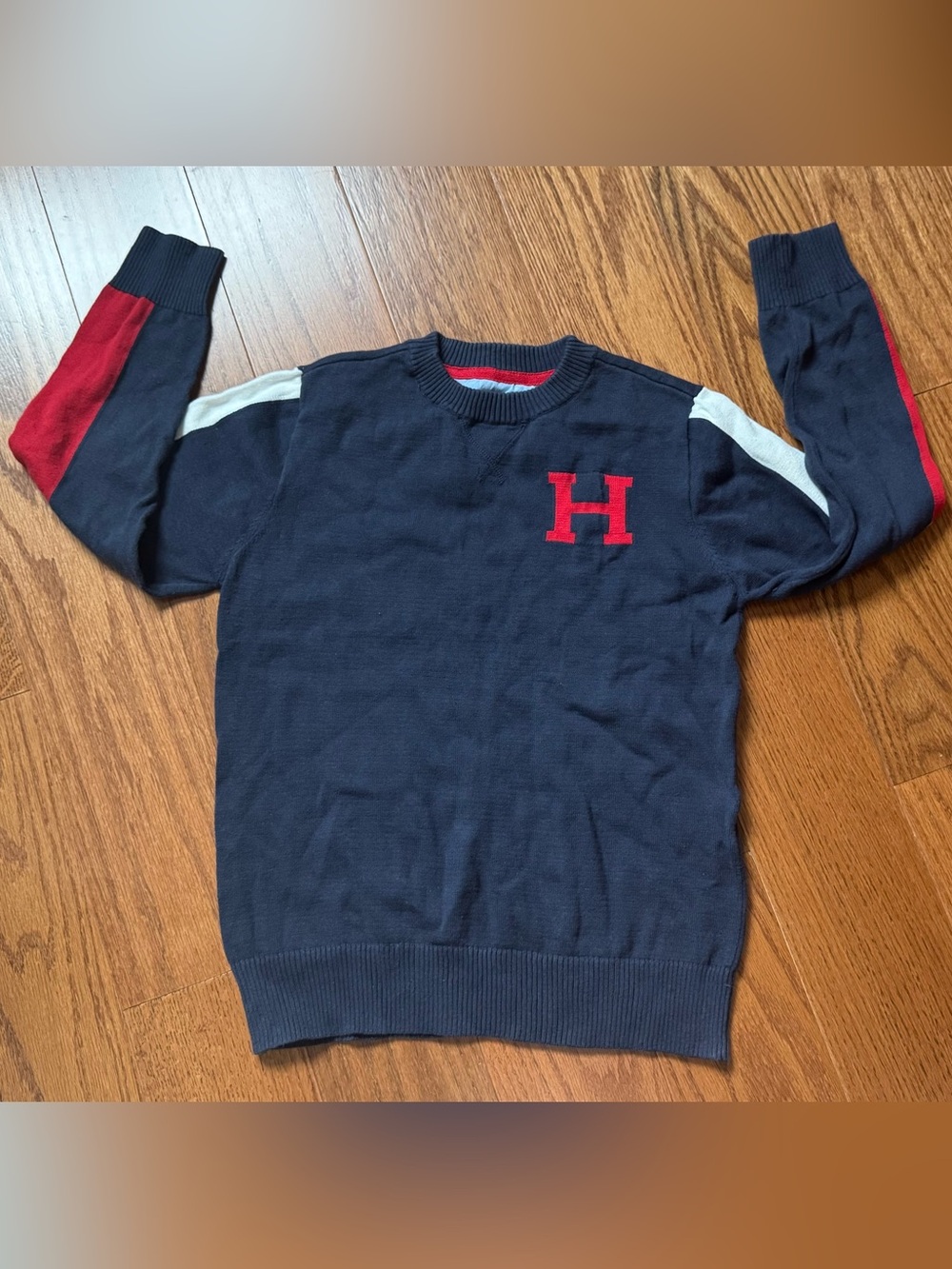 Tommy Hilfiger Boys Red White Blue Sweater Sz M 12/14